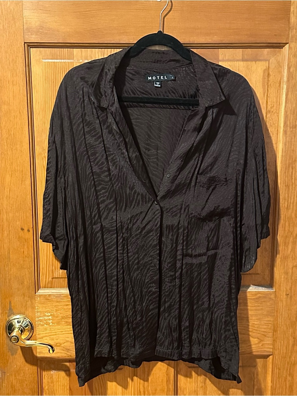 Motel Rocks Brown Short-Sleeve Button Shirt